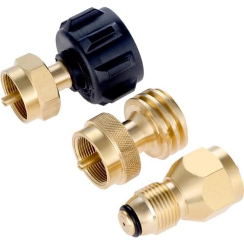 3Pcs Propane Adapter Set Refill Adapter Steak Saver Gas Grill Adapter for Propane Bottle LP Gas Cylinder Canister Filler Coupler