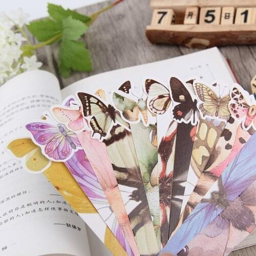 30 Sheets Butterfly Paper Bookmarks Flower Bookmarks Kawaii Stationery Teacher Supplies