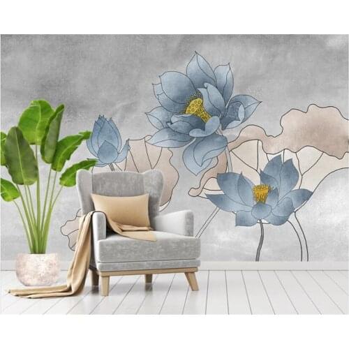 Beibehang Custom Any Size 3D Mural Wallpaper Modern high-quality lotus Wall Painting Living Room Theme Hotel 3d wallpaper