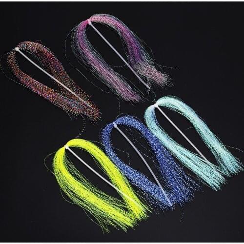 5PCS Bag Corrugated Strands Glow Flash Iridescent Fly Tying Lures Materials Accessory