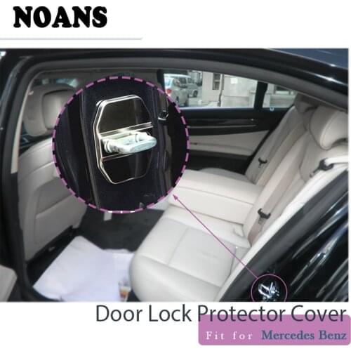 Aluminum Car Styling Door Lock Stopper Stainless Steel Protective Stickers For Mercedes Benz W211 AMG W204 CLA Class Accessories