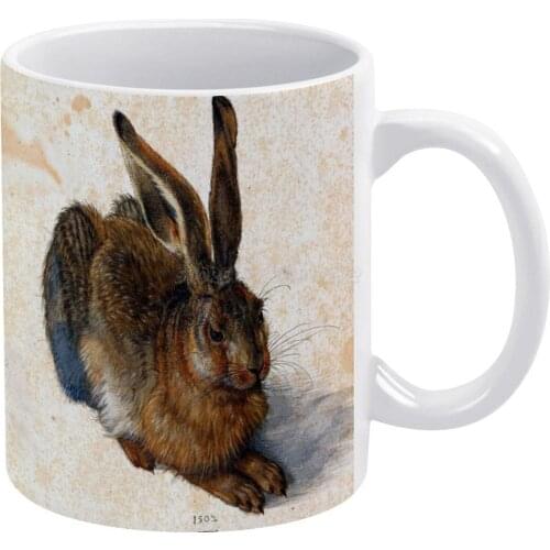 Albrecht Durer Young Hare White Mug New Good Quality Print Mug 11 Oz Coffee Cup Albrecht Durer Young Hare Rabbit Bunny Cute Ado