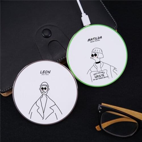Cartoon Killer Leon Uncle Girl Fast Qi Wireless Charger For iPhone 12 11Pro XS Max XR 8Plus USB Charging Pad For Samsung S10 S9