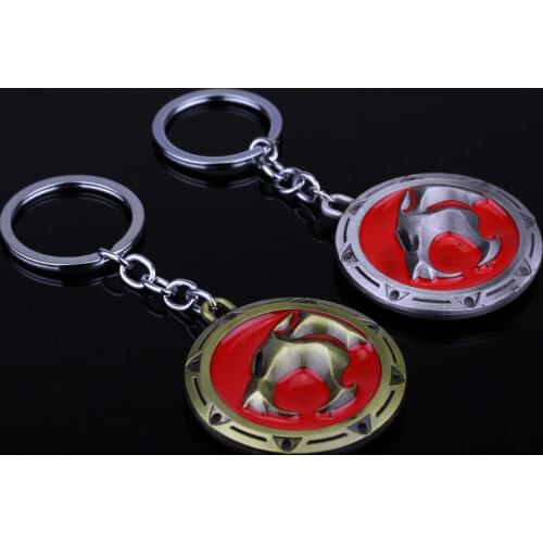 Dongsheng 2 Colors 3D Thundercats Keychain For Fans Jewelry Hot Sale Round Alloy Thunder Cat Model Key Ring Holder Car Handbag