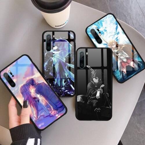 .Sword Art Online SAO Anime Manga Phone Case Tempered glass for Huawei P9 P10 P20 P30 Pro Plus Lite Mate 9 NOVA 3E 3I