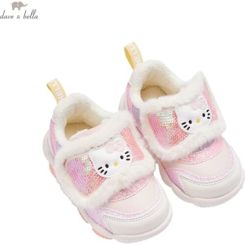 DBY20227 Dave Bella winter baby girls fashion cartoon shoes new born girl cute shoes
