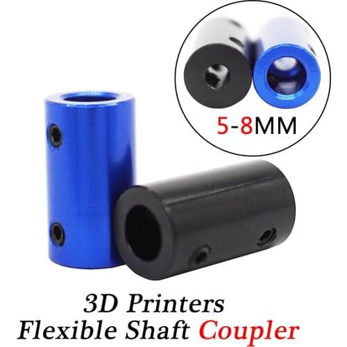 3D Printers Parts Flexible Shaft Coupler 5-8mm step motor and screw connecting parts aluminum alloy connector 1pc