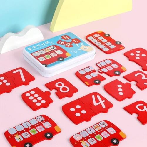 0-10 Number Puzzles Kids Wooden Toys Montessori Materials Educational Toys For Children Math Matching Teaching Aids Learning Toy
