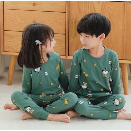 Kids Christmas Pajamas Set Children Sleepwear Boys Home Pajamas Girls Cartoon Clothing Suit Pyjamas Kids 2-14T Cotton Nightwear