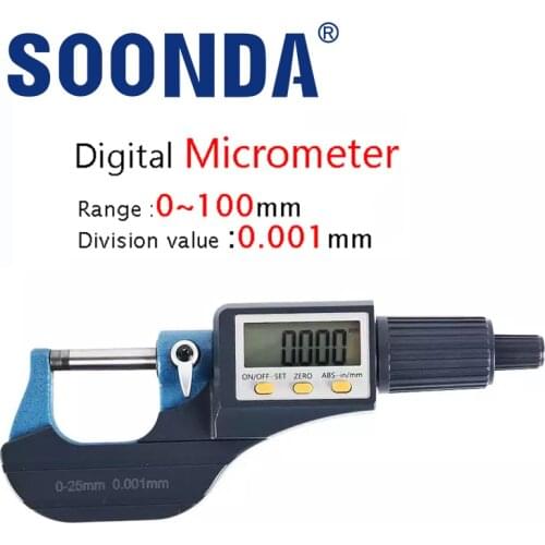 0-25-50-75-100mm Digital Outside Micrometer Mechanical 0.001mm Electronic Micrometer Gauge For Car Measuring Instruments Caliper