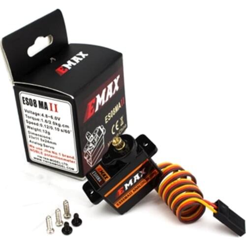 EMAX ES08MAII 12g4pcs/lot Mini Metal Gear Analog Servo for Rc Hobbies Car Boat Helicopter Airplane Rc Robot Spare Part