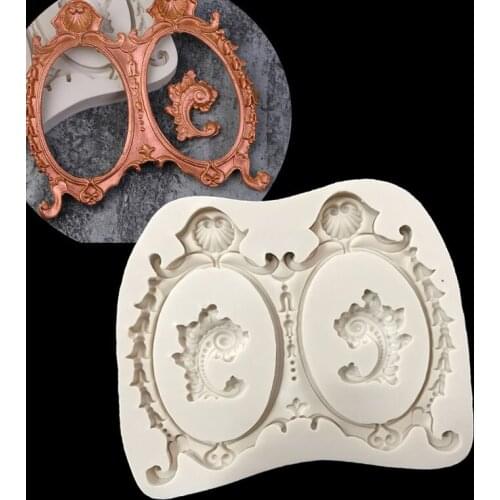 European Lace Shape Cake Fondant Mold Candy Chocolate Silicone Molds Biscuits Embossed Mould Cake Decoration Baking Tools