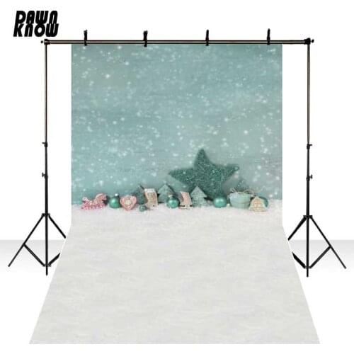 DAWNKNOW Merry Christmas Photography Background Green Star New Winter Scenic Backdrop For Children Photo Studio Props 266
