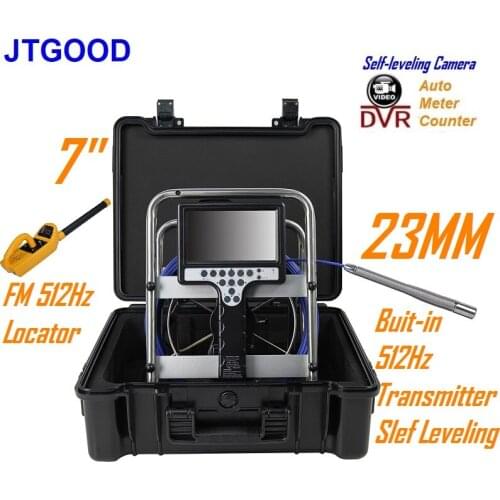 Meter Counter DVR Self Leveling Drain Sewer Inspection Video Camera Video Endoscope Camera Borescope Camera with 512hz Receiver