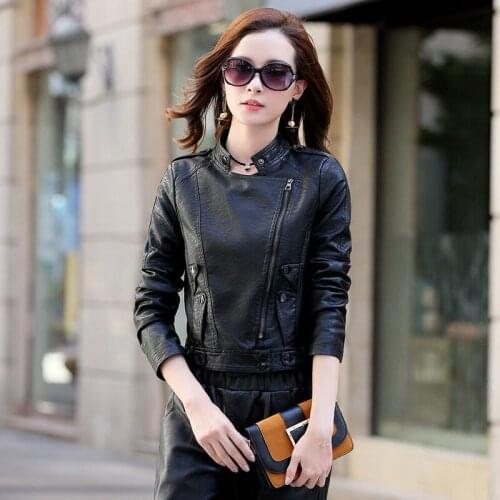 New Women Outerwear Genuine Leather Jackets Sheepskin Short Coats Motorcycle Windbreak Clothing Spring Autumn Female Jacket