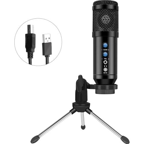 USB Microphone Metal Condenser Microphone for Laptop MAC Windows Cardioid Studio Recording Vocals Voice Overs pro hero 4