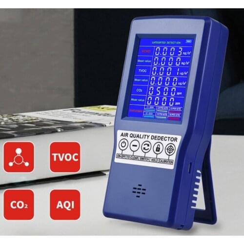 CO2 Formaldehyde TVOC /AQI/ Multifunctional Air Gas Detector Air Quality Monitor Upgraded Tester M4YD