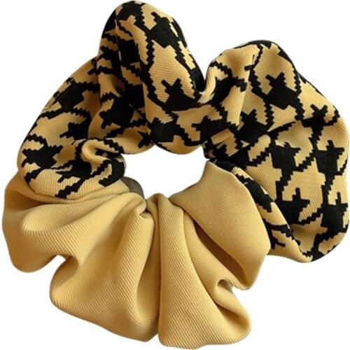Fashion Exquisite Houndstooth Patchwork Scrunchies Hair Ties Ornament Elastic Hair Bands Accessories For Women Ponytail Holder
