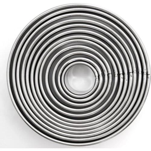 Mousse Cake Cutter Molds Round Circle Donut Shape Metal Multi Size Fondant Cookie Mold Kitchen Baking Decorating Supplies 12pcs