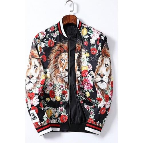 Animal Fashion Mens Jacket Spring Autumn Outwear Windbreaker Zipper Clothes Jackets Coat Outside can Sport Mens Clothing