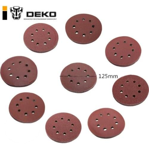 DEKO 125mm Dry Grinding Sandpaper 60#-1000# Brushed 12 Sheets Alumina Oxide Sandpaper for Metalworking 20 pieces/ lot
