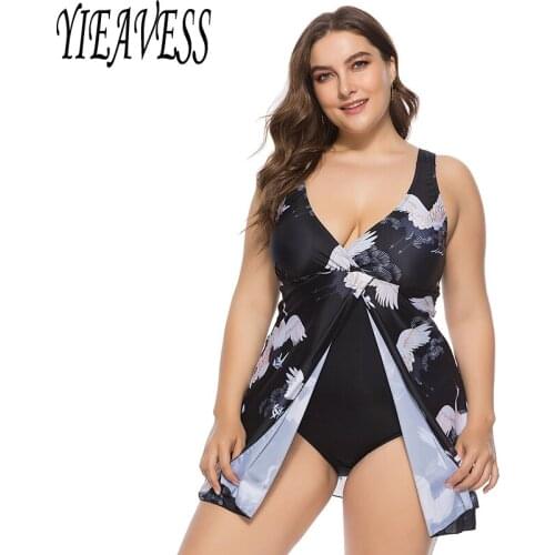Large Size One piece Swimsuit Women Swimwear Dress Big Plus size Bathing suit Famale Swim Lady One-piece May Beach Wear