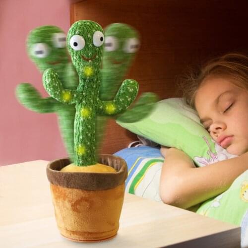 Funny Dancing Cactus Toy Electronic Childhood Education Toy Shake Dance With Song Light Recording Speaker Bluetooth Home Decor