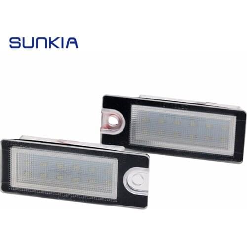 SUNKIA 2Pcs/Set LED License Plate Lights For Volvo S80 (1999-2006) V70 (2000-2007) XC70 (2001-2007) S60 (2001-2006) XC90 (2003-)