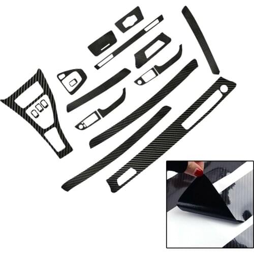 Carbon Fiber Black 5D Interior Carbon Fiber Vinyl Trim Decal For BMW 3 Series E90 2005-2013 Vinyl Trim