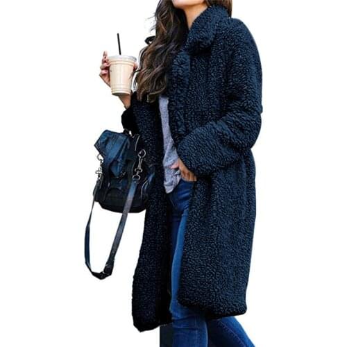 Streetwear Casual Slim Warm Long Sleeve Cardigan Casaco Femme Coat Lamb Velvet Coat Winter Women Warm Jacket
