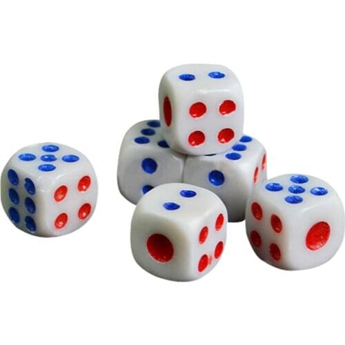 Pack of 10 Plastic Six Sided Spot Dice Game Dice Bar Pub Favors Gift 12mm