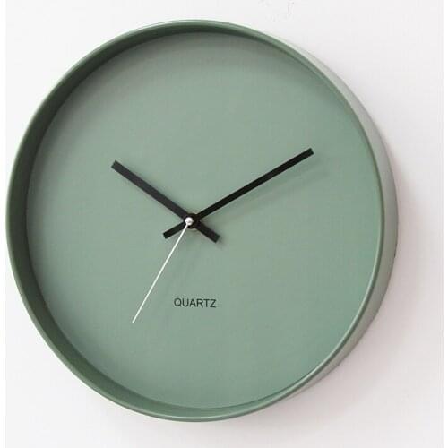 Green Nordic Wall Clock Minimalist Modern Mute Round Wall Clock Unique Quartz Bedroom Relogio Parede Home Decoration EB5WC