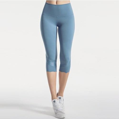 SALSPOR Fitness Calf-Length Pants Women Mid Waist Buttocks Push Up Calf-Length Pants Feminine Workout Female Calf-Length Pants