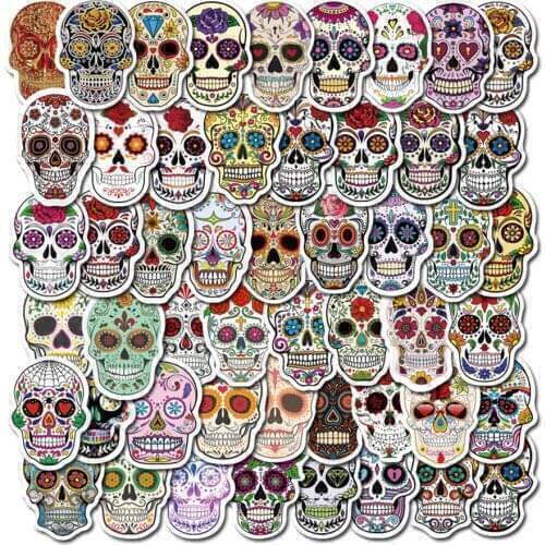 10/30/50PCS Horror Skull Sticker Luggage Laptop Skateboard Guitar Car Decoration Graffiti Sticker Toy Wholesale