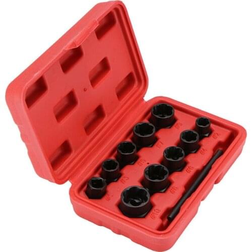 11PCS Nut Removal Tool Car Wheel Nut Socket Install Removal Tool Locking Wheel Nut Remover Damaged Rounded Bolts Nut Extractor
