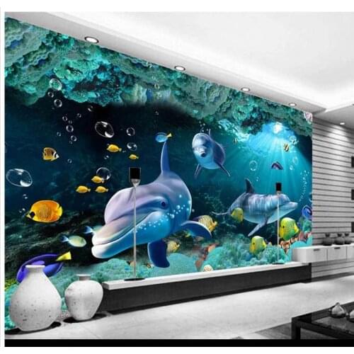 3D wall murals wallpaper custom picture mural wall paper Submarine animal 3D HD TV backdrop wall room decor beauty 3d wallpaper