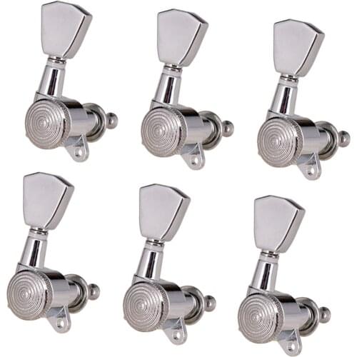 6R Sealed Guitar Tuning Pegs Tuners Machine Heads For Guitar Silver