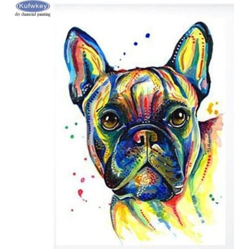 Full Square round Diamond picture 5D DIY Diamond Painting French bulldog Embroidery Cross Stitch kit diamond Mosaic Home Decor