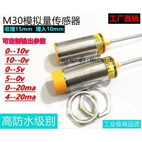 Analog Proximity Switch Linear Displacement Sensor M30 Output 0-10V 10-0V Distance 15mm