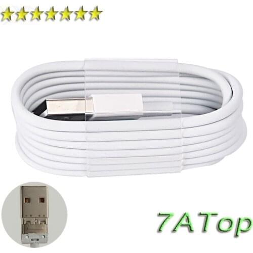 White Usb 8pin data charger Cable for iphone 8 X 7 5 6 6s plus ipad metal mesh head More copper fast good top 7A quality 100 pcs