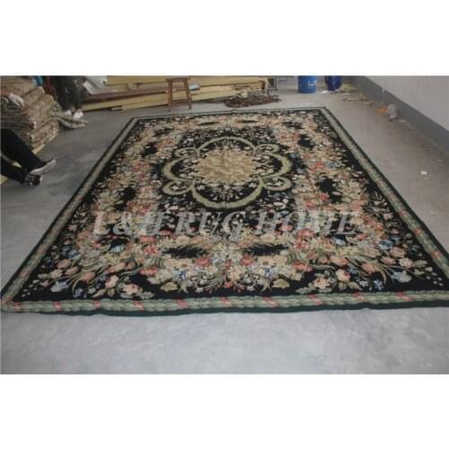 Free shipping 10'x14' RICE CROSS STITCHED needlepoint rugs 100% New Zealand handmade carpet hand knotted area carpet rugs