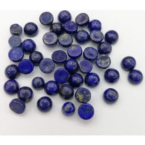 Wholesale fashion natural Lapis lazuli stone beads 4*4mm round CAB CABOCHON for jewelry Accessories 50pcs/lot free shipping