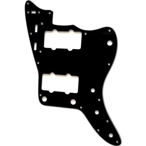 Pleroo Custom Guitar Parts - For US Jazzmaster style Guitar pickguard Replacement , 3 Ply Black