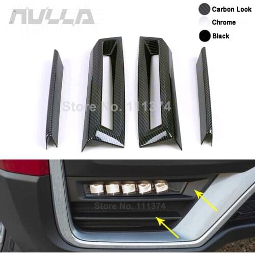 For Honda CR-V CRV Hybrid 2020 2021 Carbon Look Chrome Black Car Fog Light Lamp Decor Frame Cover Trim Decoration Accessories