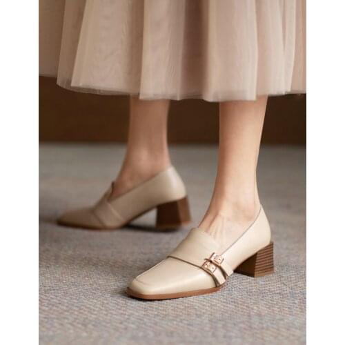 EshtonShero Med Heels Heels Pumps Women Shoes Sexy Round Toe Ladies Shoes Fashion Platform Wedding Shoes Woman