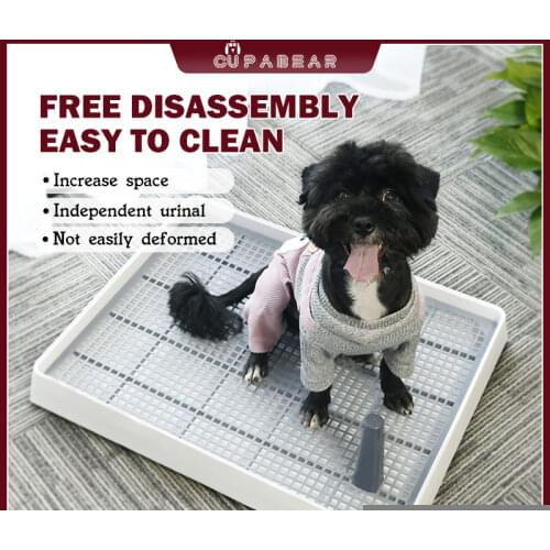 Indoor Dog Litter Box Pet Potty Training Toilet for Puppy Doggy Pad with Pillar Tray Dog Pooper Cleaning Accessories