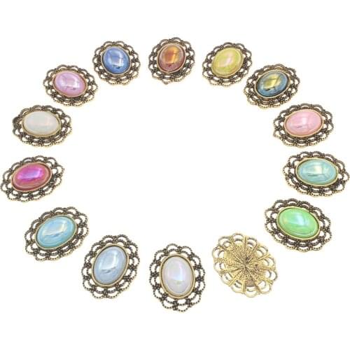 DIY Metal Pearl Button Flat back Botones Antique Decorativos for Clothing Decorative Sew Coat Embellishment Fancy Craft Supplies