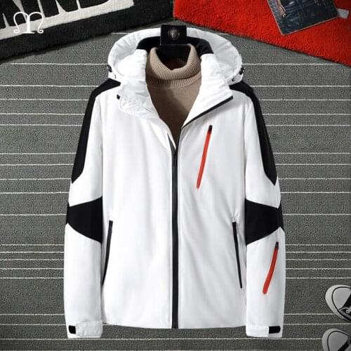 Mens White Duck Down Jacket Warm Hat Detachable Thick Puffer Jacket Coat Male Casual Overcoat Thermal Winter Outdoor Parka Men