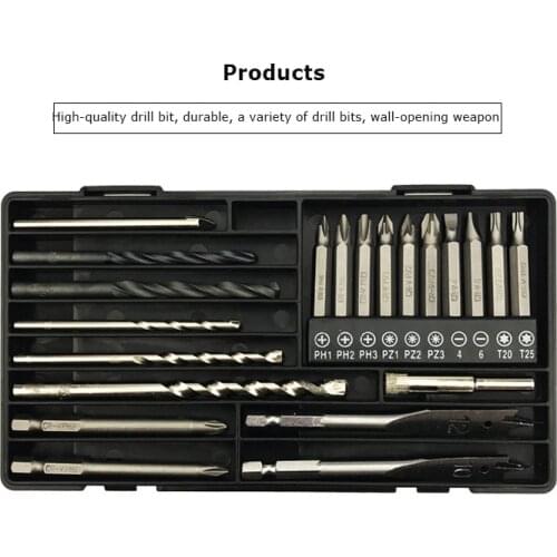 Multi-Function drill bit set 22 Suit in High-Speed Steel Twist Drill Combination Tool Kit Hardware Kits Complex vanadium steel
