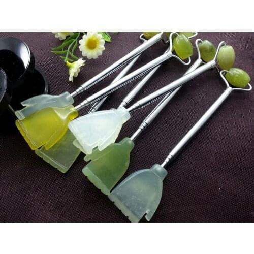 Natural Jade hand Massage Jade Massager to release the fatigue Scratchers natural jade stone massager for palm/hands free ship